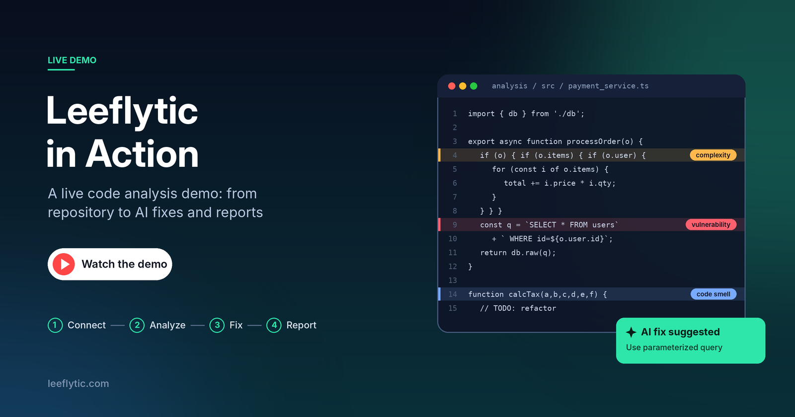Leeflytic in Action: A Live Code Analysis Demo